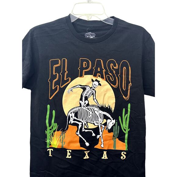 Philcos T-Shirt El Paso Skeleton Graphic Short Sleeves Black Women's US S NWOT - Picture 4 of 8